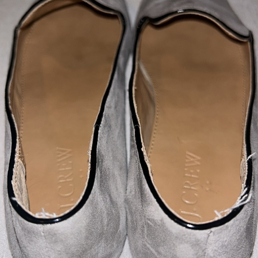 J.Crew ‘Addie’ Styled Women’s Gray Loafers Suede Slip On Flat Shoes Size 8 - Picture 8 of 14
